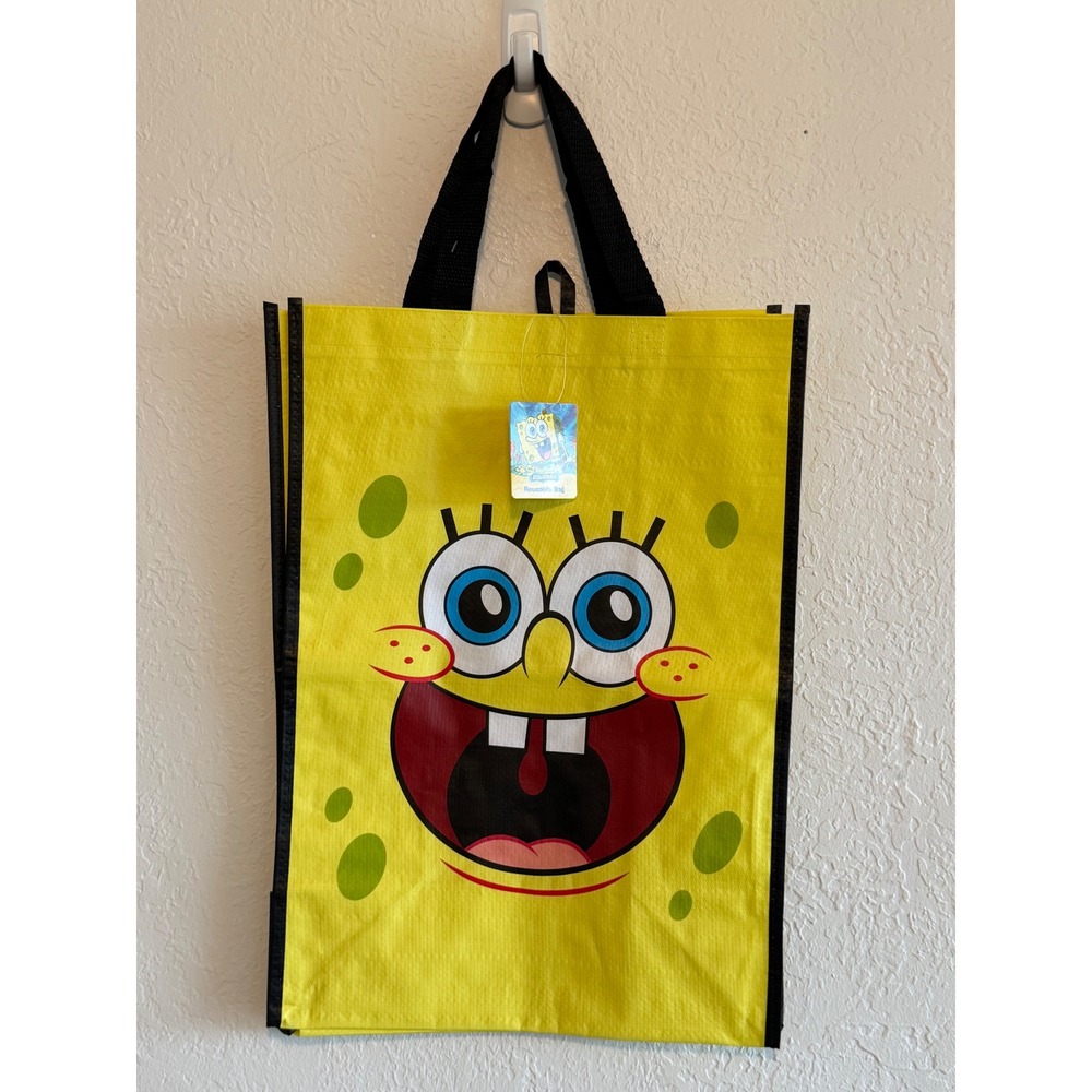 Nickelodeon SpongeBob SquarePants Reusable Shopping Bag Yellow Tote Bag NWT
